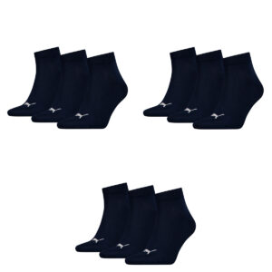 9 Paar Puma Unisex Quarter Socken Sneaker Gr. 35 - 49 für Damen Herren Füßlinge