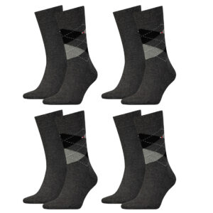 8 Paar TOMMY HILFIGER CHECK Socken Gr. 39 - 46 Herren Business Sneaker Socken