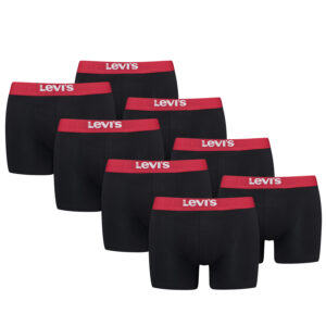 Levi's Solid Herren Boxershorts Unterwäsche aus Bio-Baumwolle im 8er Pack