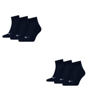 6 Paar Puma Unisex Quarter Socken Sneaker Gr. 35 - 49  für Damen Herren Füßlinge