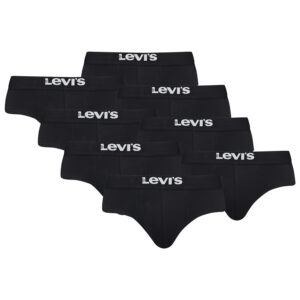 Levi's Solid Basic Herren Slips Unterwäsche aus Bio-Baumwolle im 8er Pack