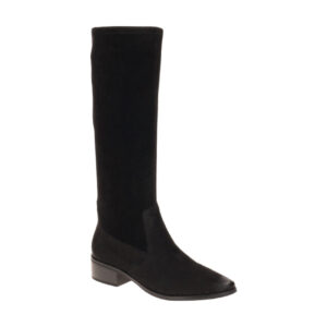CAPRICE Damenstiefel 25541 Schwarz Velourleder stretch Langschaft kaum Absatz