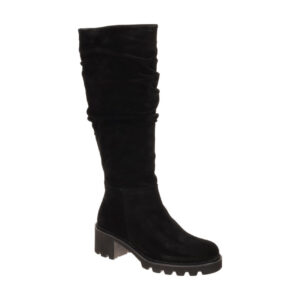 Paul Green Damenstiefel 9987-041 Black Soft Suede Leder Kniehoch Blockabsatz 4cm