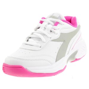 Diadora Kinder Unisex Challenge 4 SL JR Tennisschuh Hallenschuhe Weiß/Pink