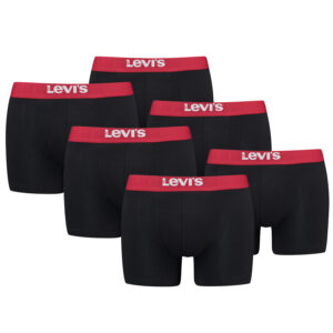 Levi's Solid Herren Boxershorts Unterwäsche aus Bio-Baumwolle im 6er Pack