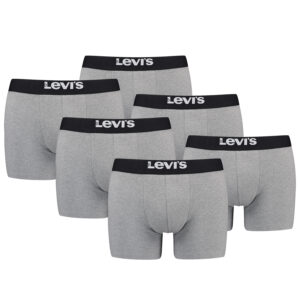 Levi's Solid Herren Boxershorts Unterwäsche aus Bio-Baumwolle im 6er Pack