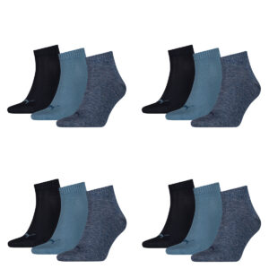 12 Paar Puma Unisex Quarter Socken Sneaker Gr. 35 - 49 für Damen Herren Füßling...